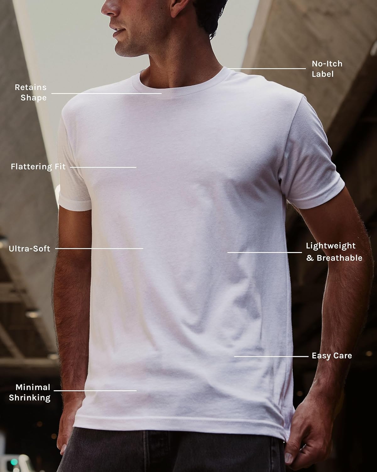 Mens T Shirt - Short Sleeve Crew Neck Soft Fitted Tees S - 4XL Fresh Classic Tshirts - Image 2